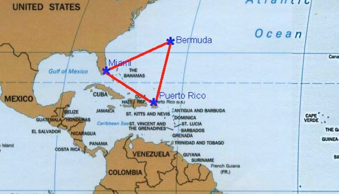 Localizacion del Triangulo de las Bermudas