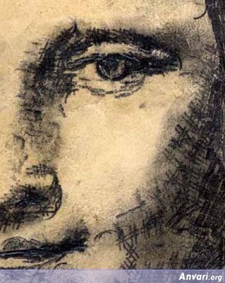 Detail Mona Lisa (La Gioconda, La Joconde) - Typewritter ASCII Art 
